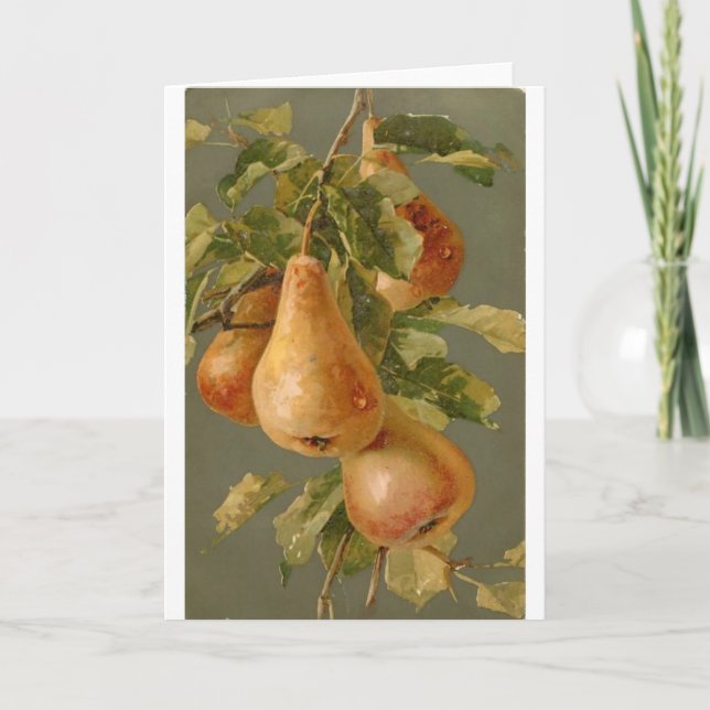 Tarjeta Vintage - Pears on the Tree, (Anverso)