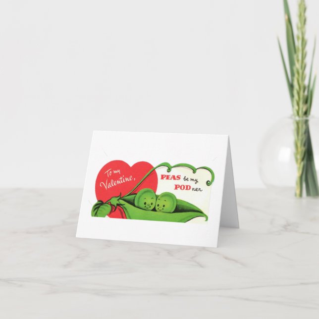 Tarjeta Vintage Peas En Un Pod Valentine (Anverso)