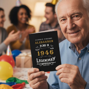 Tarjeta Vintage personalizado 80 cumpleaños para hombres o