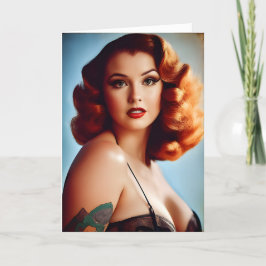 Tarjeta Vintage Pinup Birthday