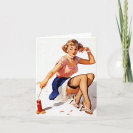 Tarjeta Vintage Pinup Gal Julio 4