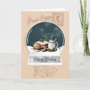Tarjeta Vintage Post Card y Bakery Snow Globe Navidades