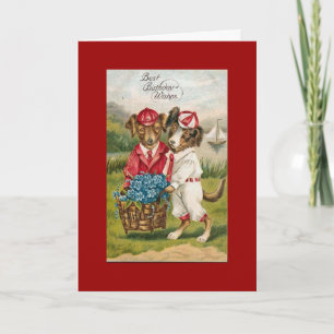 Tarjeta Vintage Puppy Birday Card