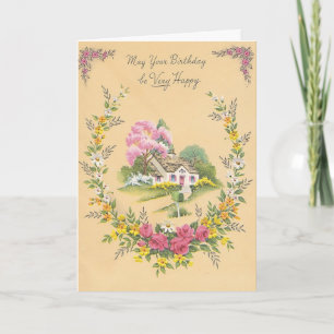 Tarjeta Vintage - Que tu cumpleaños sea muy feliz,
