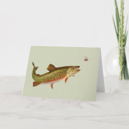 Tarjeta Vintage Rainbow Trout Fly Fishing