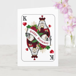 Tarjeta Vintage Red King of Hearts Cumpleaños