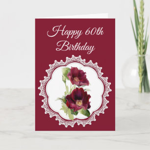 Tarjeta Vintage Red Roses Flower Personalizado de cumpleañ