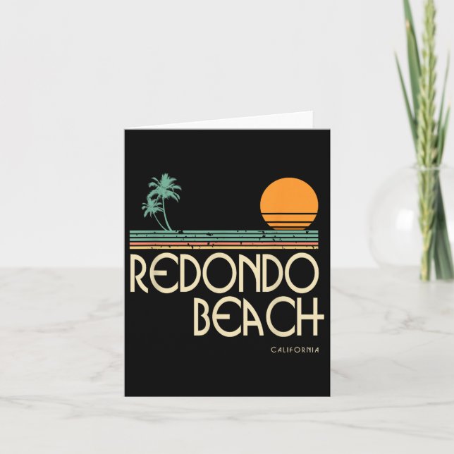 Tarjeta Vintage Redondo Beach California (Anverso)