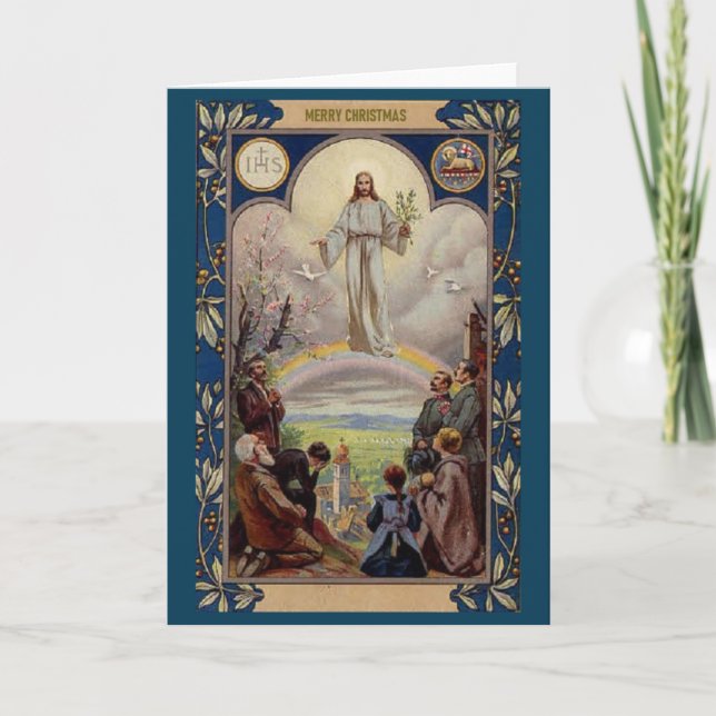Tarjeta Vintage Religious Christmas Card (Anverso)