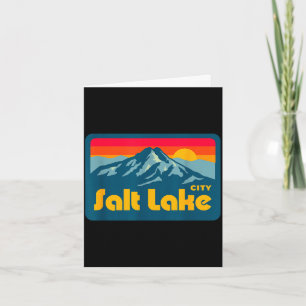 Tarjeta Vintage retro 70s 80s salt lake city utah montaña