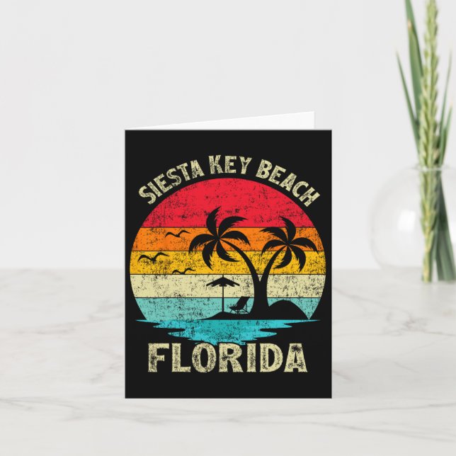 Tarjeta Vintage Retro Florida Siesta Key B (Anverso)