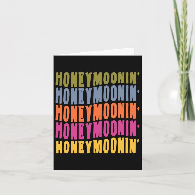 Tarjeta Vintage Retro Honeymoonin Brie Groom Honeymoon Va (Anverso)