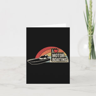 Tarjeta Vintage Retro I Love Motor Boater Funny Boater 2