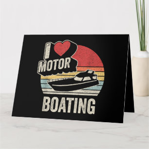 Tarjeta Vintage Retro Me encanta el motor de Boating diver