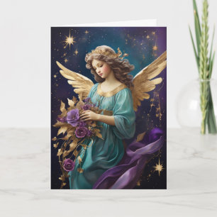 Tarjeta Vintage Retro Navidades Angel Art