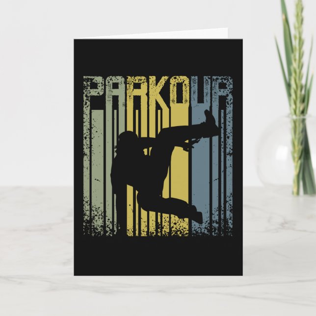 Tarjeta Vintage Retro Parkour Freerunning (Anverso)