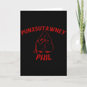 Tarjeta Vintage Retro Punxsutawney Phil Día de la Marmota
