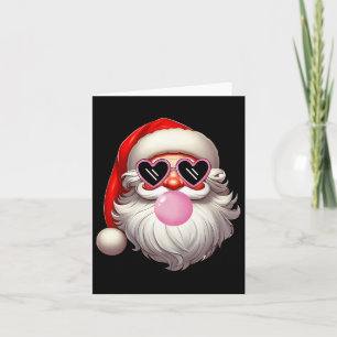 Tarjeta Vintage Retro Santa Navidades Bubble Gum Rosa