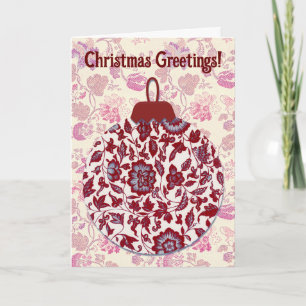 Tarjeta Vintage Retro Style Christmas Ornamcard Card