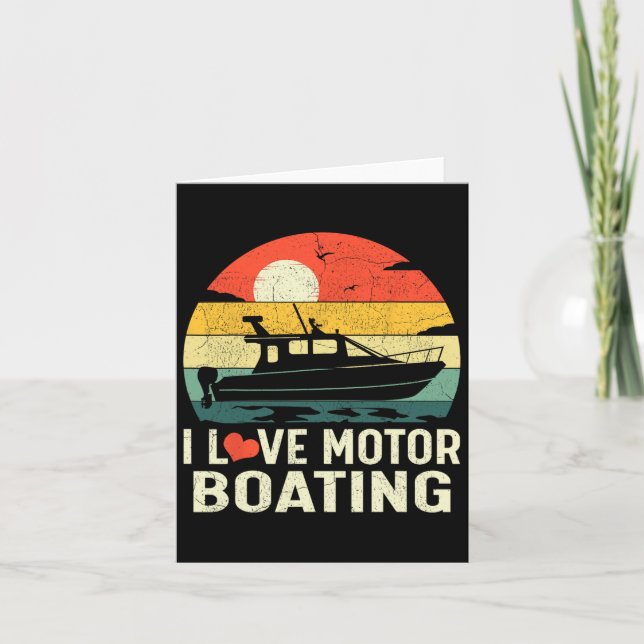 Tarjeta Vintage Retro Sunset Pontoon Boa (Anverso)