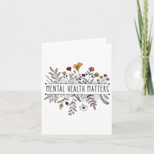 Tarjeta Vintage Retro Wildflower Salud Mental S Conciencia