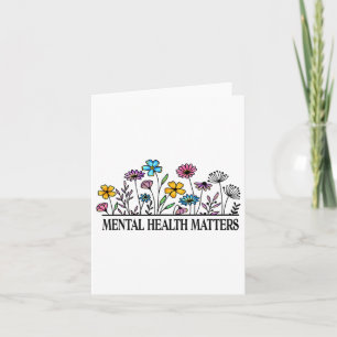 Tarjeta Vintage Retro Wildflower Salud Mental S Conciencia