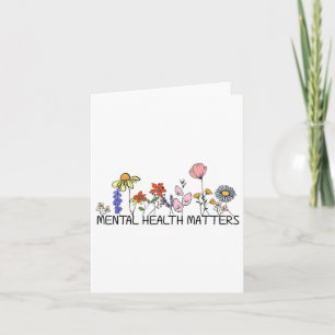 Tarjeta Vintage Retro Wildflower Salud Mental S Conciencia