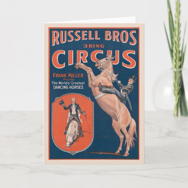 Tarjeta Vintage Russell Brothers Circus Poster. (Anverso)