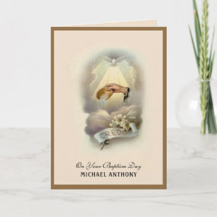 Tarjeta Vintage Sacramento Religioso Baptismo Bebé