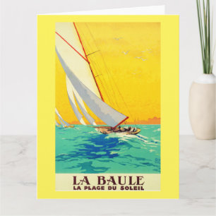 Tarjeta Vintage Sail Bots French Travel Postcard