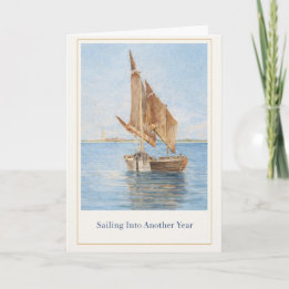 Tarjeta Vintage Sailboat Birthday Card • Coastal Nautical 
