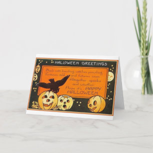 Tarjeta Vintage saludo de Halloween