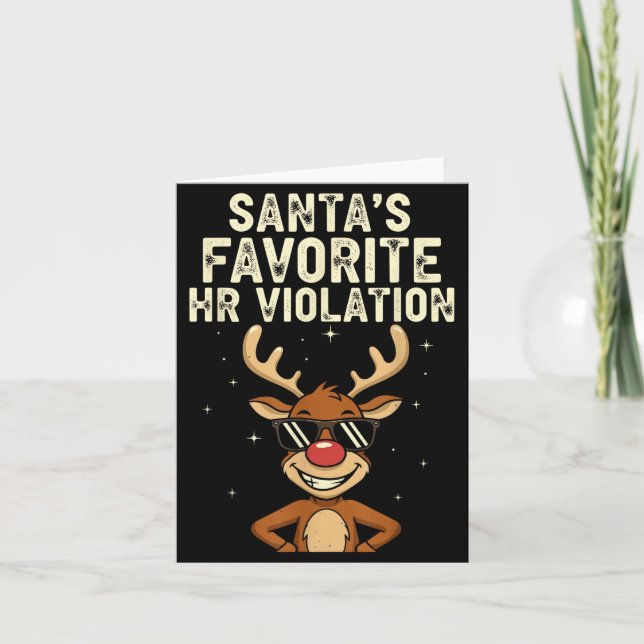 Tarjeta Vintage Sarcastic Retro Hr Violation Christmas Off (Anverso)