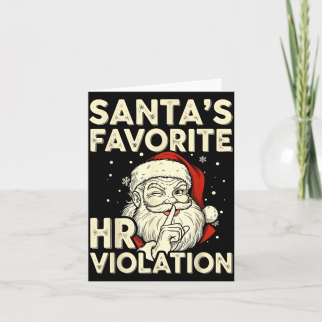 Tarjeta Vintage Sarcastic Retro Hr Violation Christmas Off (Anverso)