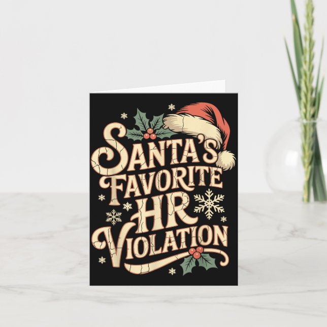 Tarjeta Vintage Sarcastic Retro Hr Violation Christmas Off (Anverso)