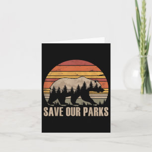 Tarjeta Vintage Save Our National Parques Protect Retro Hi