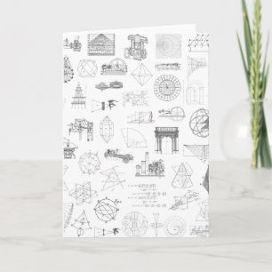 Tarjeta Vintage Science Ilustraciones Black White Pattern