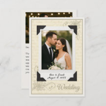Tarjeta Vintage Scrapbook Style Boda Gracias