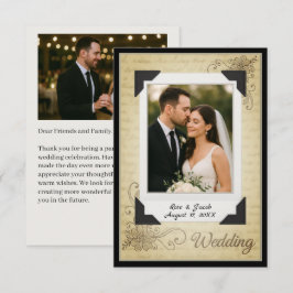 Tarjeta Vintage Scrapbook Style Boda Gracias