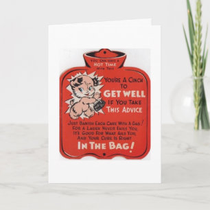 Tarjeta Vintage se pone bien - Hot Water Bag Wish,