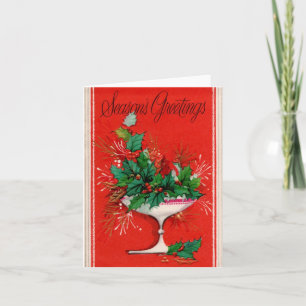 Tarjeta Vintage Seasons Greetings Navidades