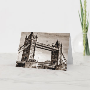Tarjeta Vintage Sepia London Tower Bridge