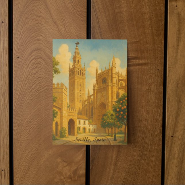 Tarjeta Vintage Seville Spain Andalusia Travel (Vintage Seville Spain Andalusia Travel Card)
