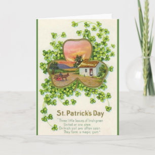 Tarjeta Vintage Shamrock St. Patrick's Day Greeting Card