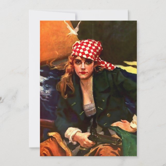 Tarjeta Vintage She Pirate (Anverso)