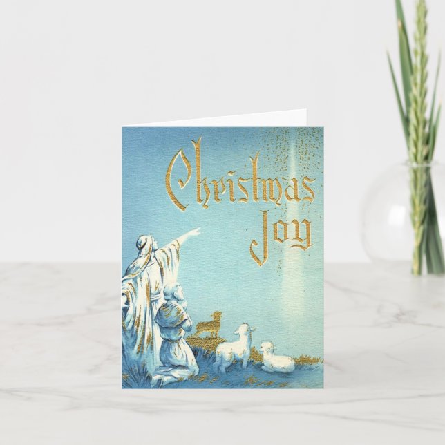 Tarjeta Vintage Shepherd Navidades Joy Card (Anverso)