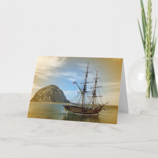 Tarjeta Vintage Ship Greeting Card! (Anverso)