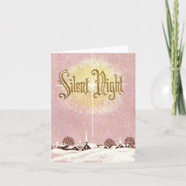 Tarjeta Vintage Silent Night Navidades (Anverso)