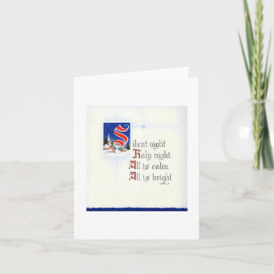 Tarjeta Vintage Silent Night Navidades Card
