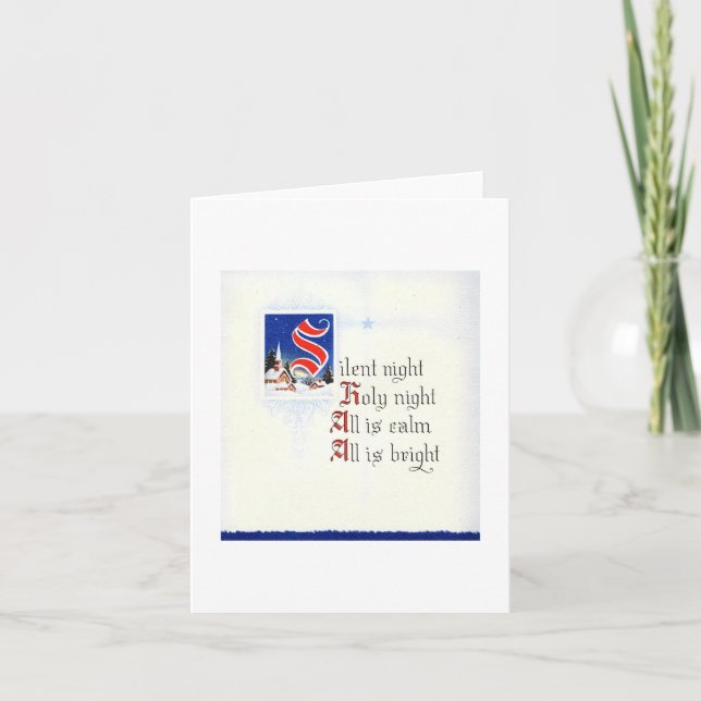 Tarjeta Vintage Silent Night Navidades Card (Anverso)